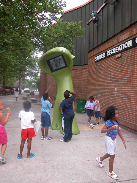 Bus stop designed by Joep van Lieshout (July 2002)