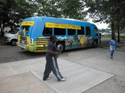 Face Your World bus (July 2002)