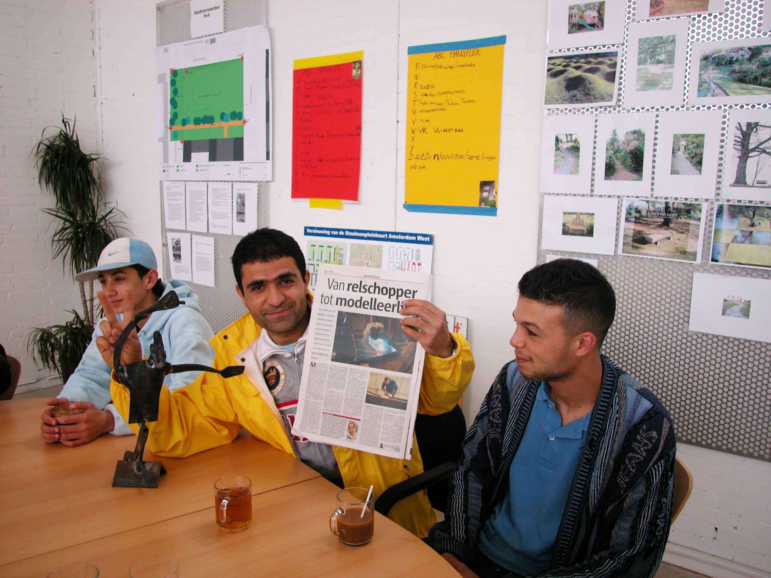 The Blue Elephant with their model of the Staalman